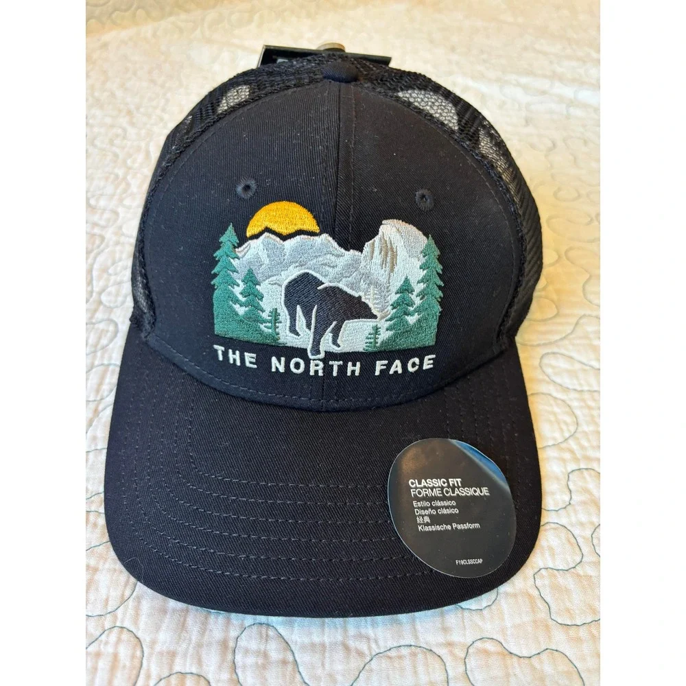 The‎ North Face Men Black Emb Mudder Trucker Hat Mountain Bear Snapback OSFM